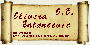 Olivera Balančević vizit kartica